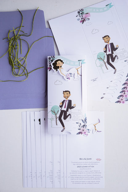 39816 - Humoros Esküvői Meghívó-esküvői meghívó-Erdélyi Esküvői Meghívók-rajz,vicces-Erdélyi Esküvői Meghívók