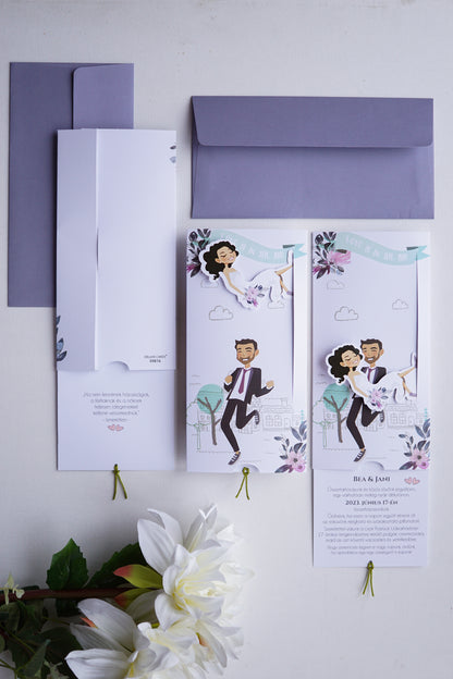 39816 - Humoros Esküvői Meghívó-esküvői meghívó-Erdélyi Esküvői Meghívók-rajz,vicces-Erdélyi Esküvői Meghívók