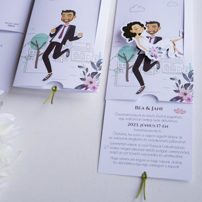 39816 - Humoros Esküvői Meghívó-esküvői meghívó-Erdélyi Esküvői Meghívók-rajz,vicces-Erdélyi Esküvői Meghívók