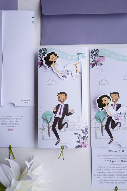 39816 - Humoros Esküvői Meghívó-esküvői meghívó-Erdélyi Esküvői Meghívók-rajz,vicces-Erdélyi Esküvői Meghívók