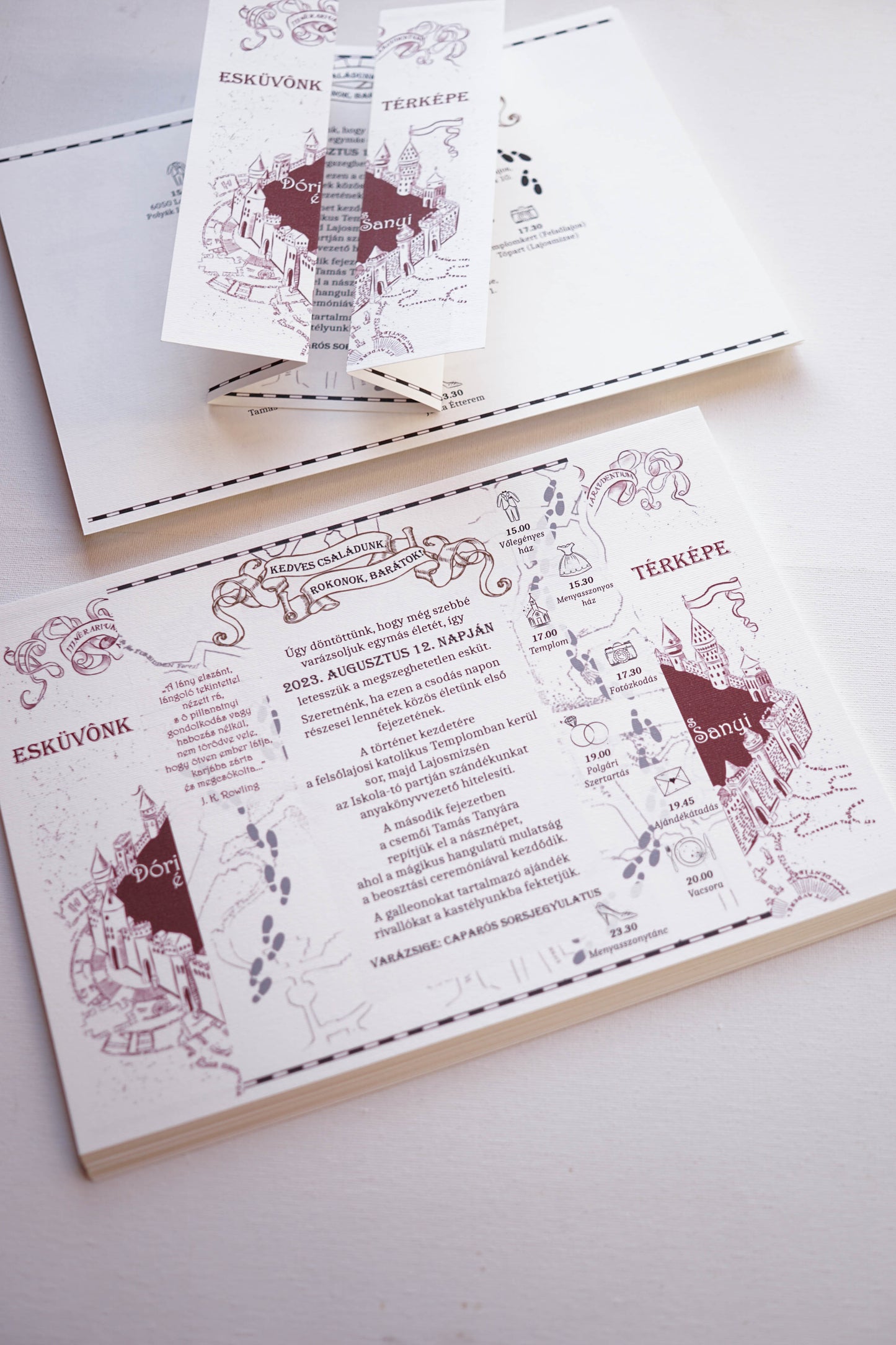 EM46 - Two-sided peony wedding invitation