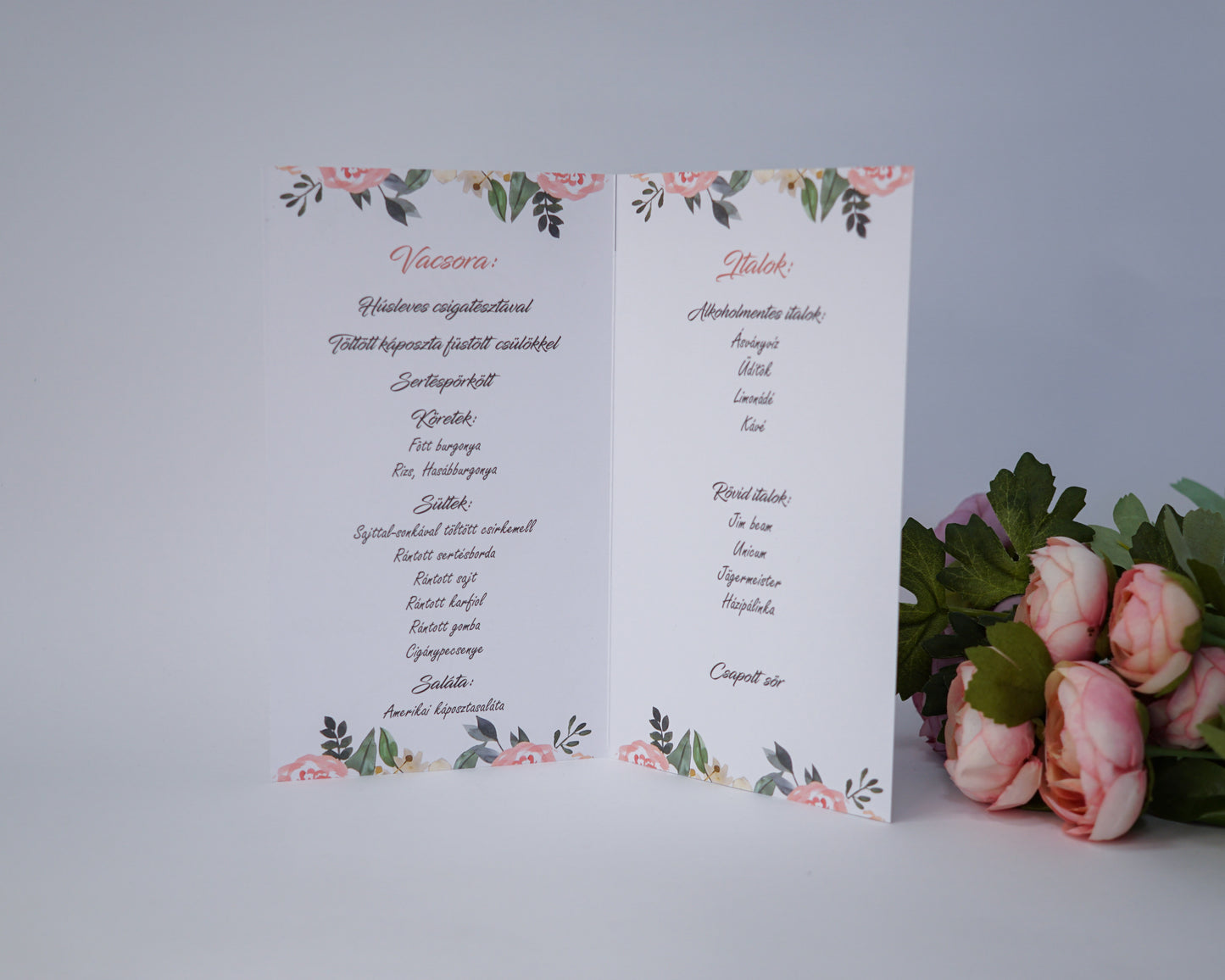 ME06 - Biciklis kinyitható Esküvői Menü