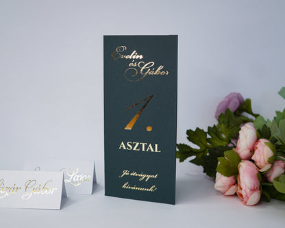 ME65 - Méregzöld menü - Aranyfóliázott mintával - 9279