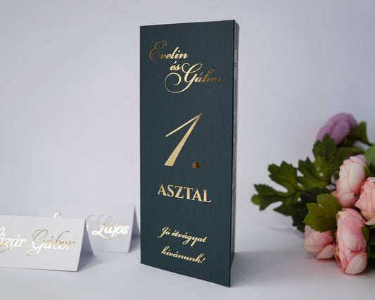 ME65 - Méregzöld menü - Aranyfóliázott mintával - 9279