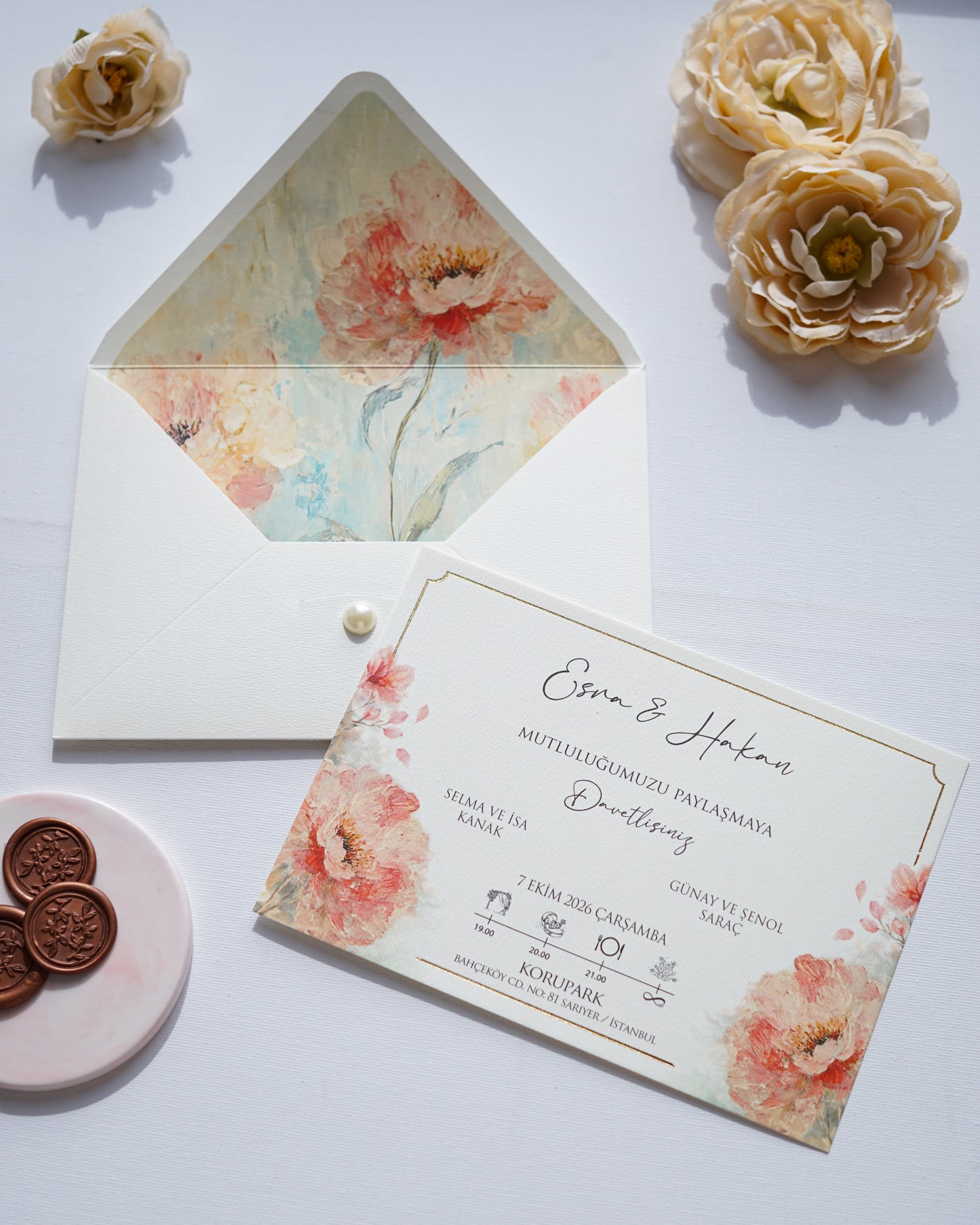 2616 - Peony Wedding Invitation