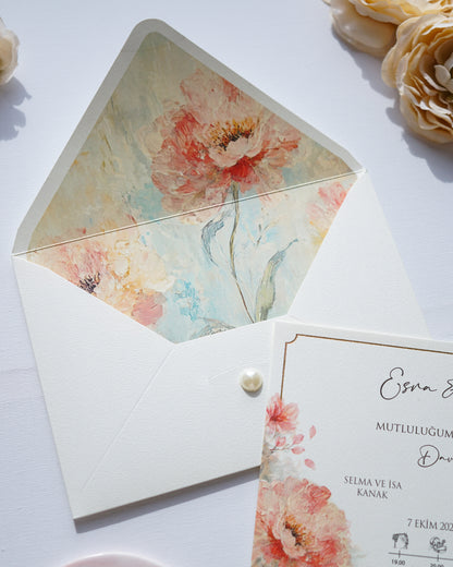 2616 - Peony Wedding Invitation