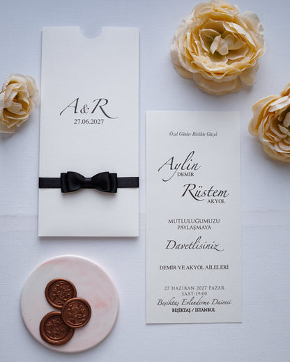 2633 - Romantic Pocket Wedding Invitation
