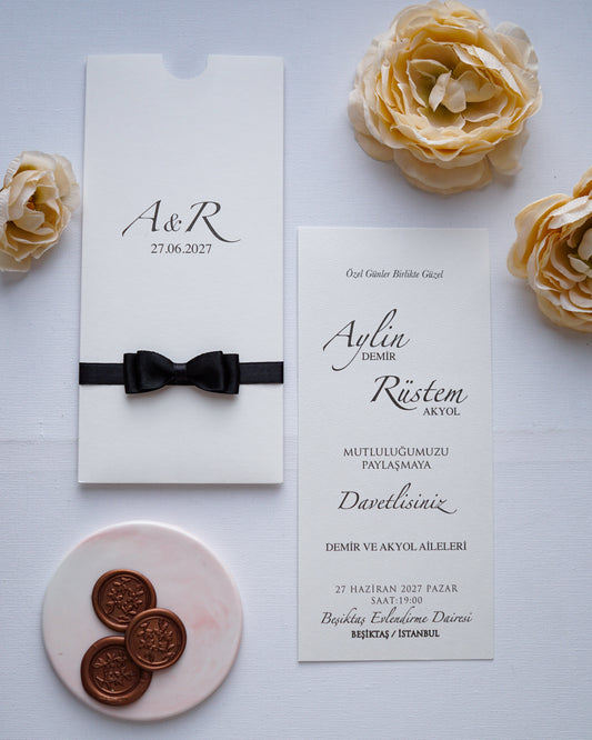 2633 - Romantic Pocket Wedding Invitation