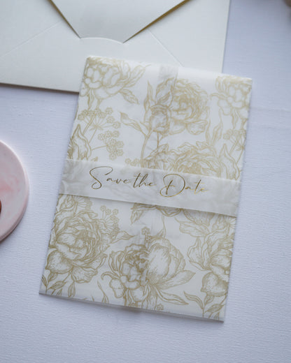 2634 - Wedding invitation with vellum sleeve