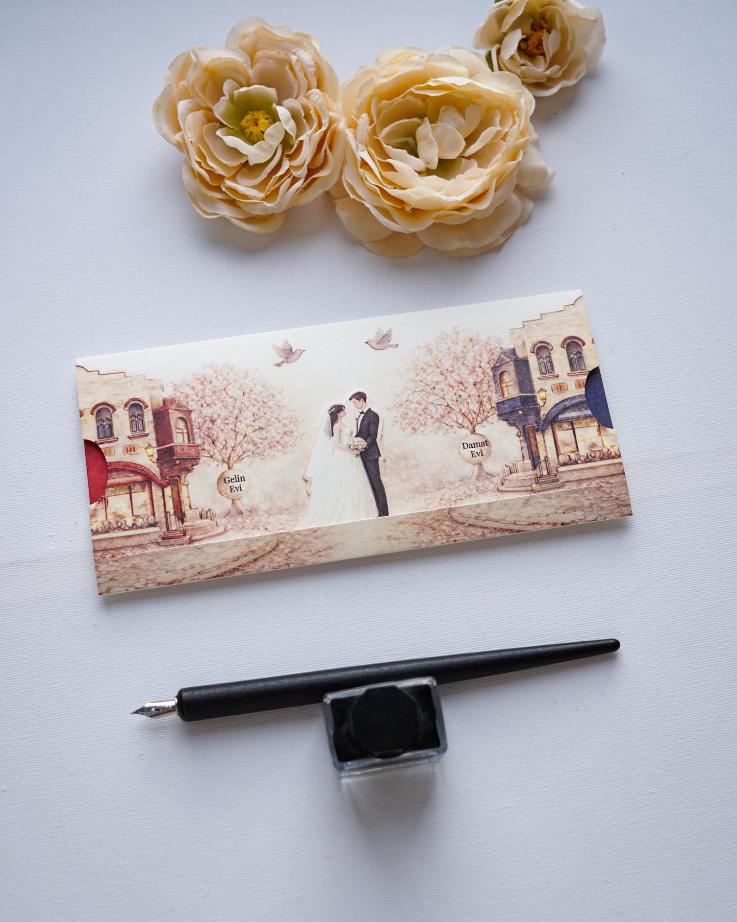 2643 - Romantic Pull-out Wedding Invitation