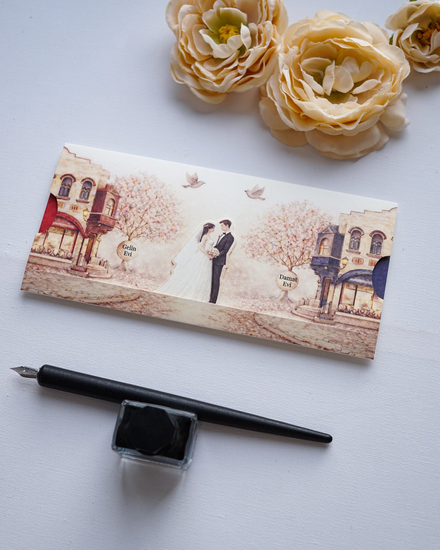 2643 - Romantic Pull-out Wedding Invitation