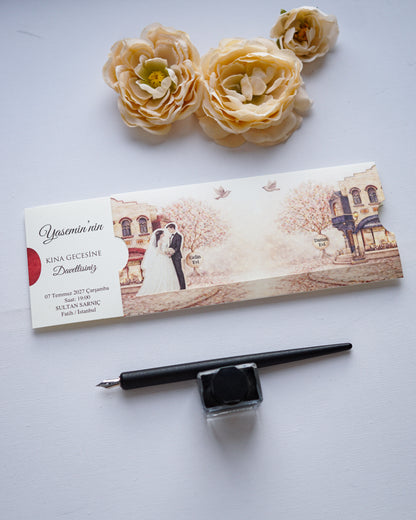 2643 - Romantic Pull-out Wedding Invitation