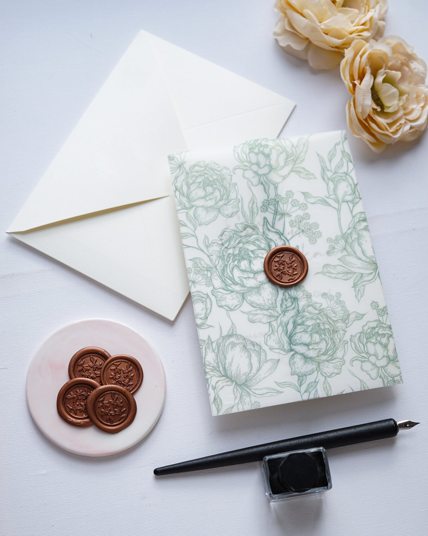 2635 - Vellum cover wedding invitation