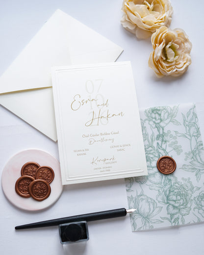 2635 - Vellum cover wedding invitation