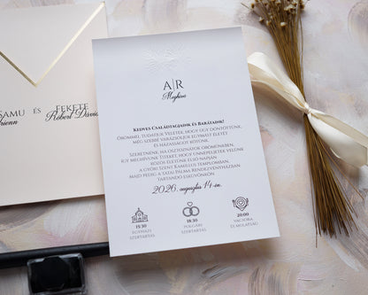 9257 - Elegáns Esküvői Meghívó