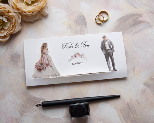 7171 - Romantic Pull-Out Wedding Invitation