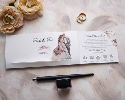 7171 - Romantic Pull-Out Wedding Invitation