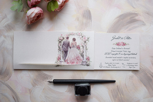 7169 - Romantic Pull-out Wedding Invitation
