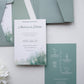 EM45 - Két oldalas zöld akvarell esküvői meghívó