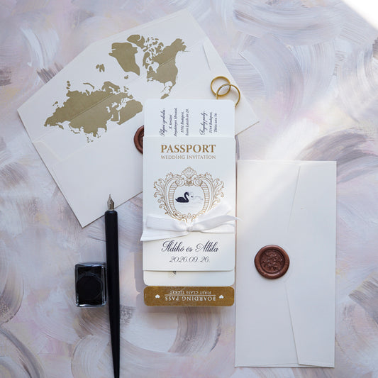 2612 - Wedding Passport Style Invitation