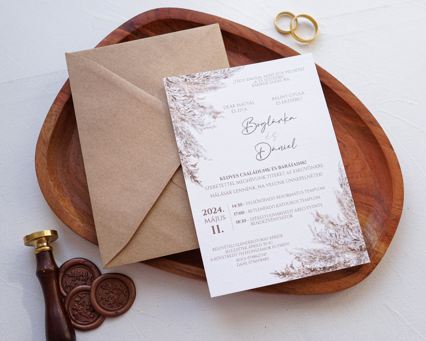 EM28 - Wildflower one-page wedding invitation