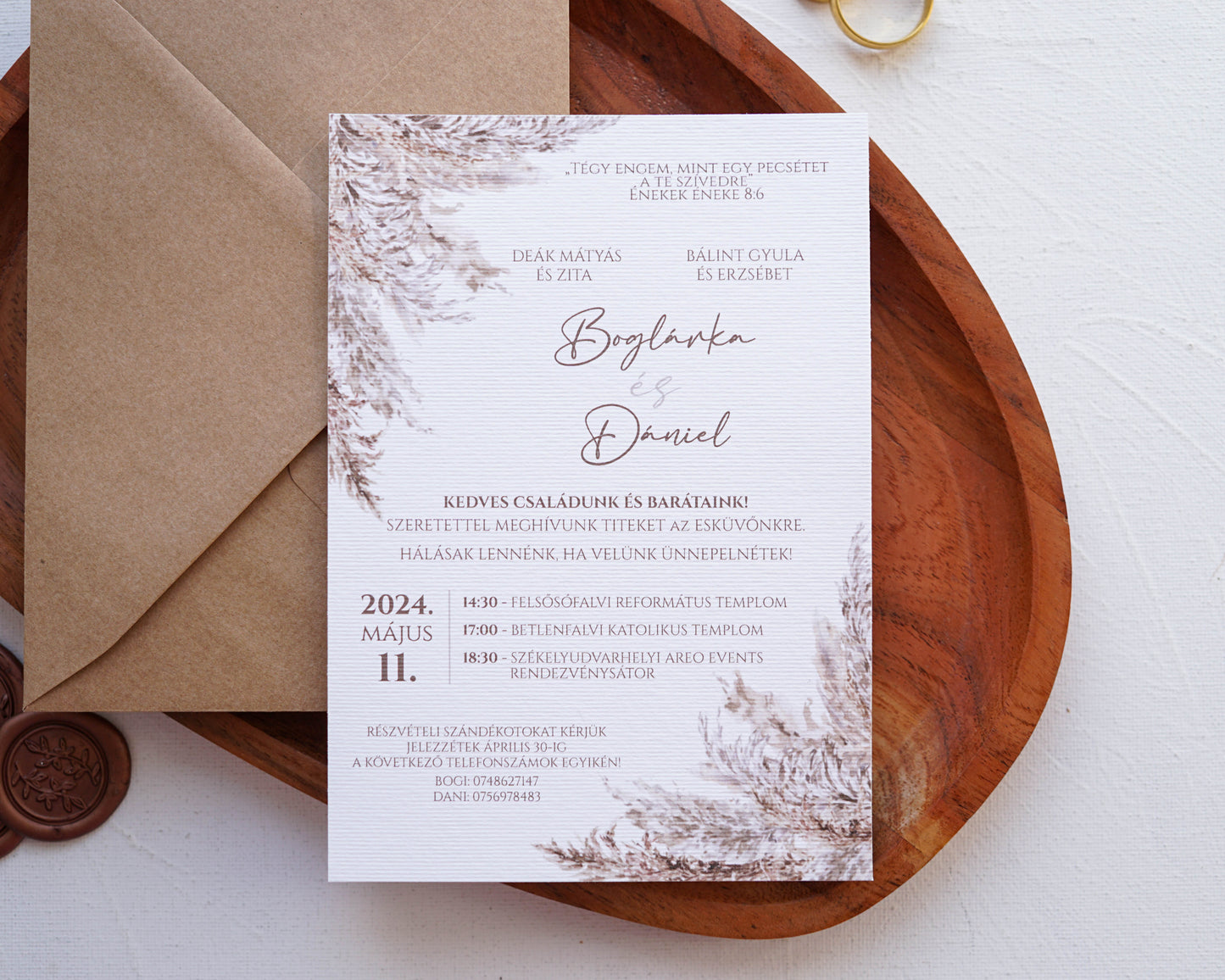 EM28 - Wildflower one-page wedding invitation