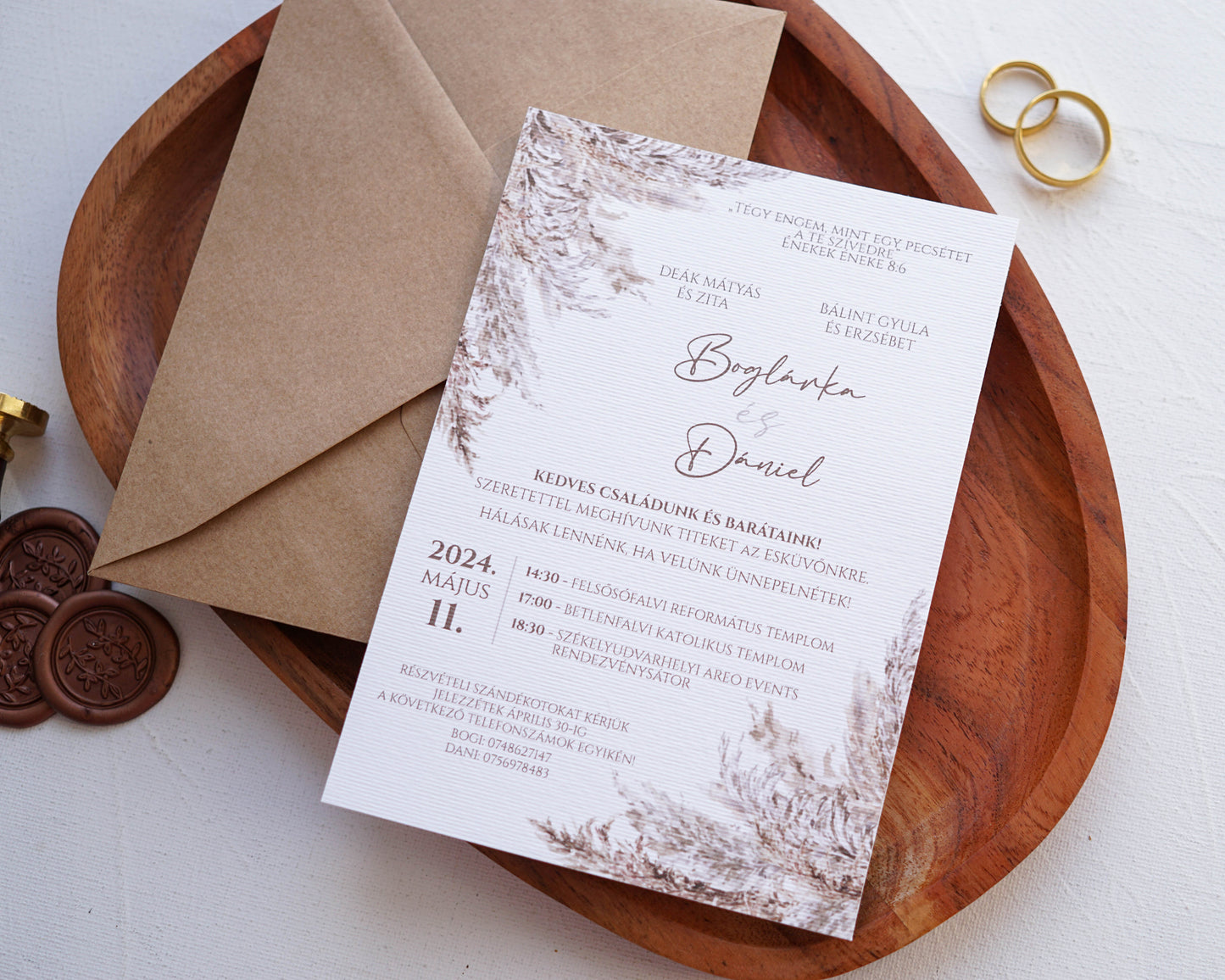 EM28 - Wildflower one-page wedding invitation