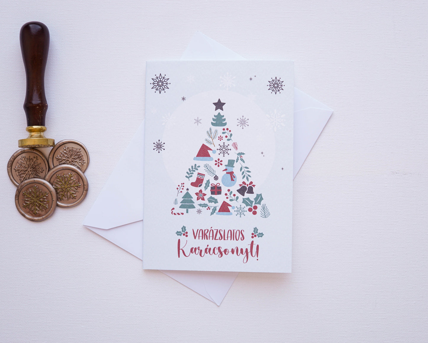 Christmas tree Christmas card, openable, with envelope - KK18