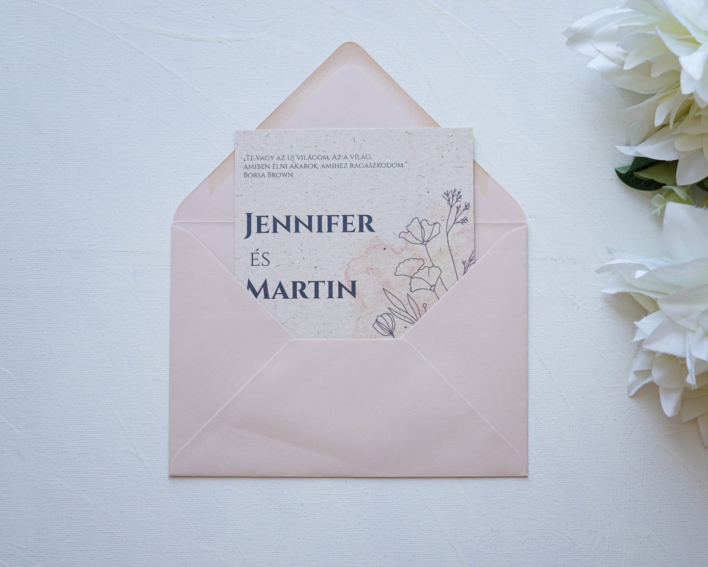 EM50 - Két oldalas minimalista esküvői meghívó