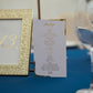 ME19 - Három oldalú esküvői menü - Aranyfóliázott mintával