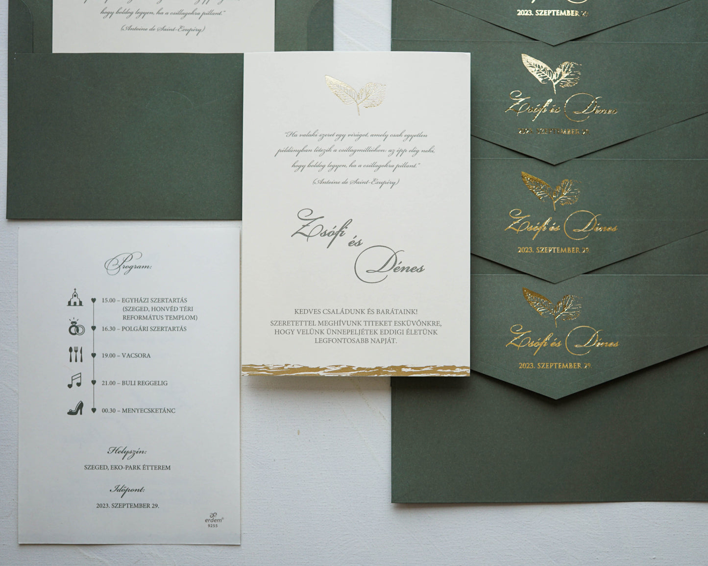 9255 - Greenery Esküvői meghívó