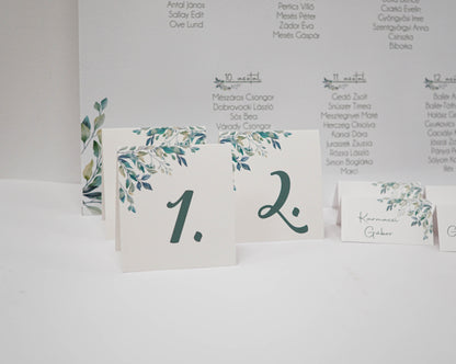 AS10 - Greenery asztalszám - EM18-Asztalszám-Erdélyi Esküvői Meghívók-asztalszám,em18,greenery,watercolor-Erdélyi Esküvői Meghívók
