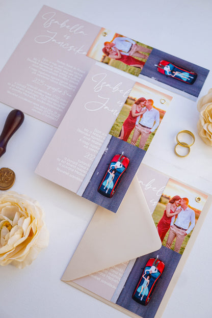 EM57 - Photographic minimalist wedding invitation