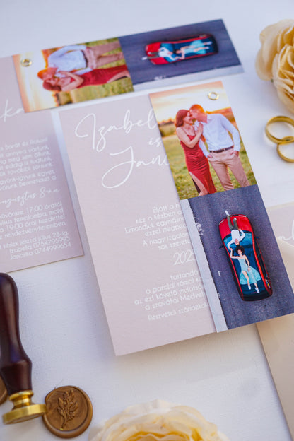EM57 - Photographic minimalist wedding invitation