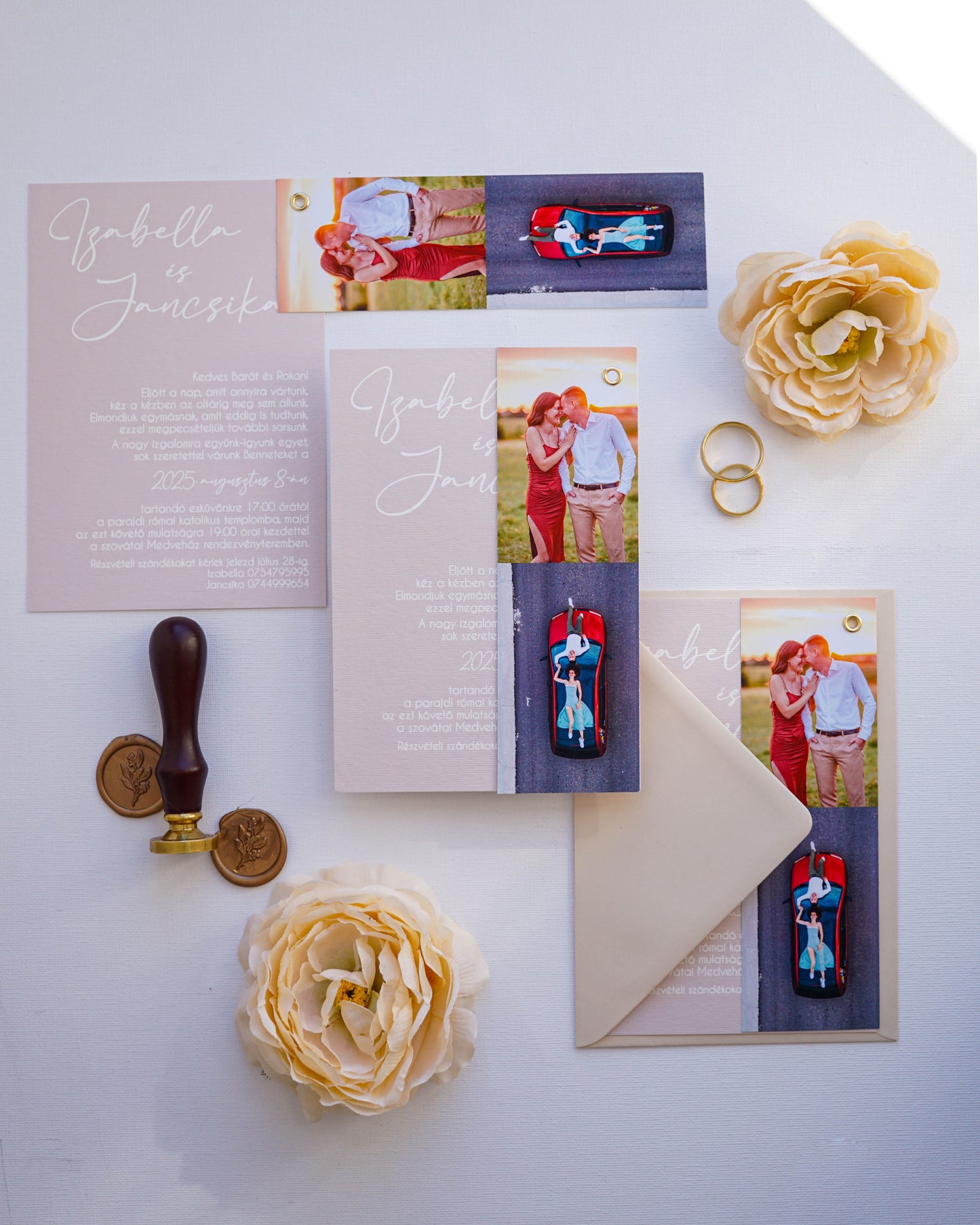 EM57 - Photographic minimalist wedding invitation