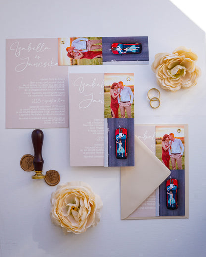 EM57 - Photographic minimalist wedding invitation