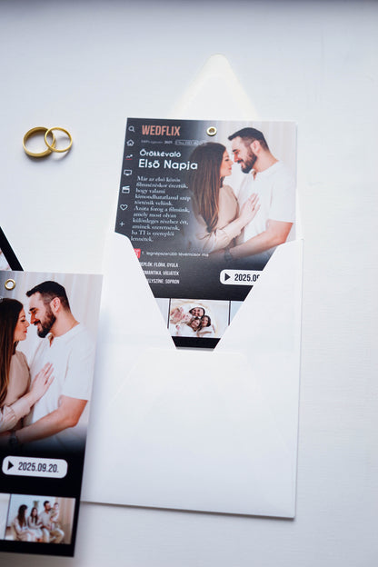 EM75 - WEDFLIX - Fényképes NETFLIX témájú meghívó