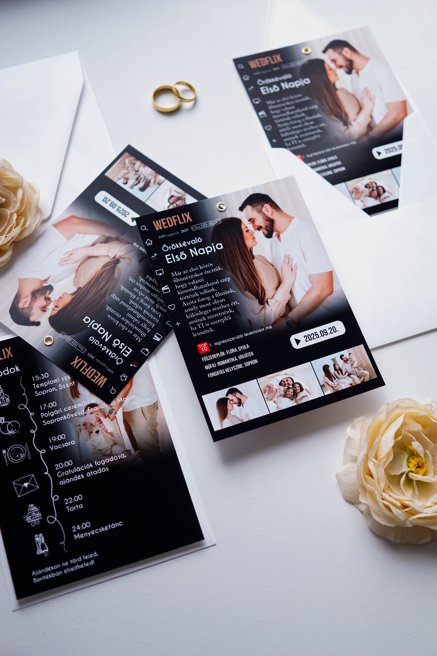 EM75 - WEDFLIX - Fényképes NETFLIX témájú meghívó
