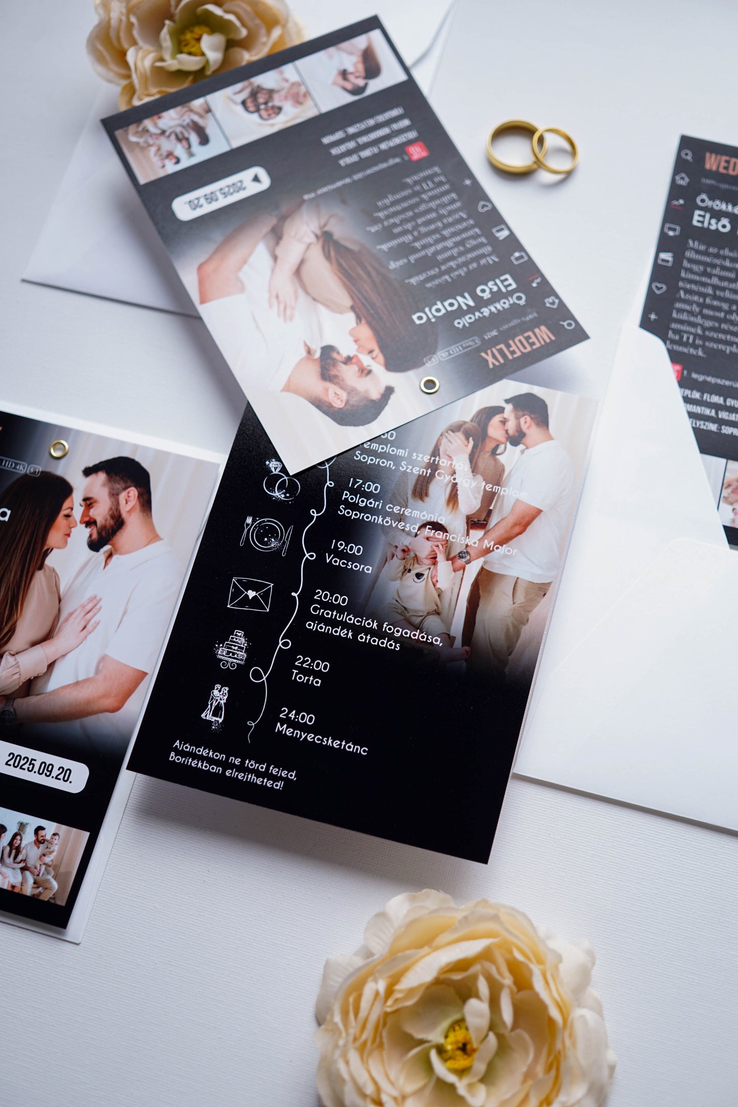 EM75 - WEDFLIX - Fényképes NETFLIX témájú meghívó