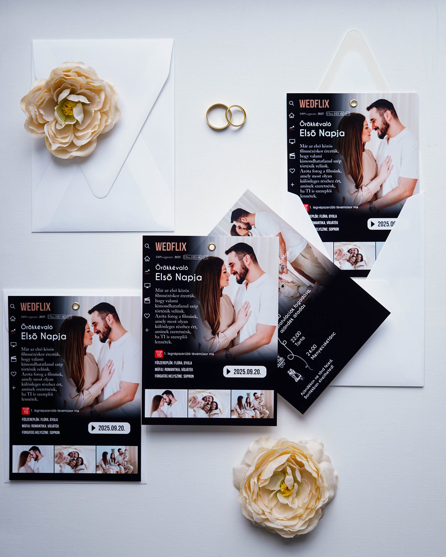 EM75 - WEDFLIX - Fényképes NETFLIX témájú meghívó