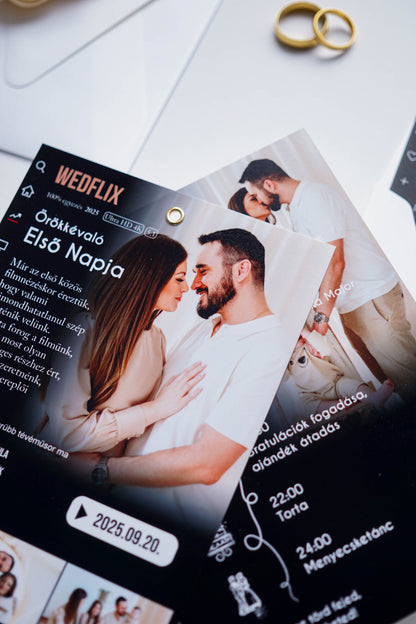 EM75 - WEDFLIX - Fényképes NETFLIX témájú meghívó