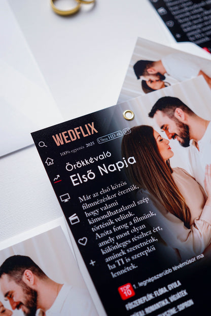 EM75 - WEDFLIX - Fényképes NETFLIX témájú meghívó