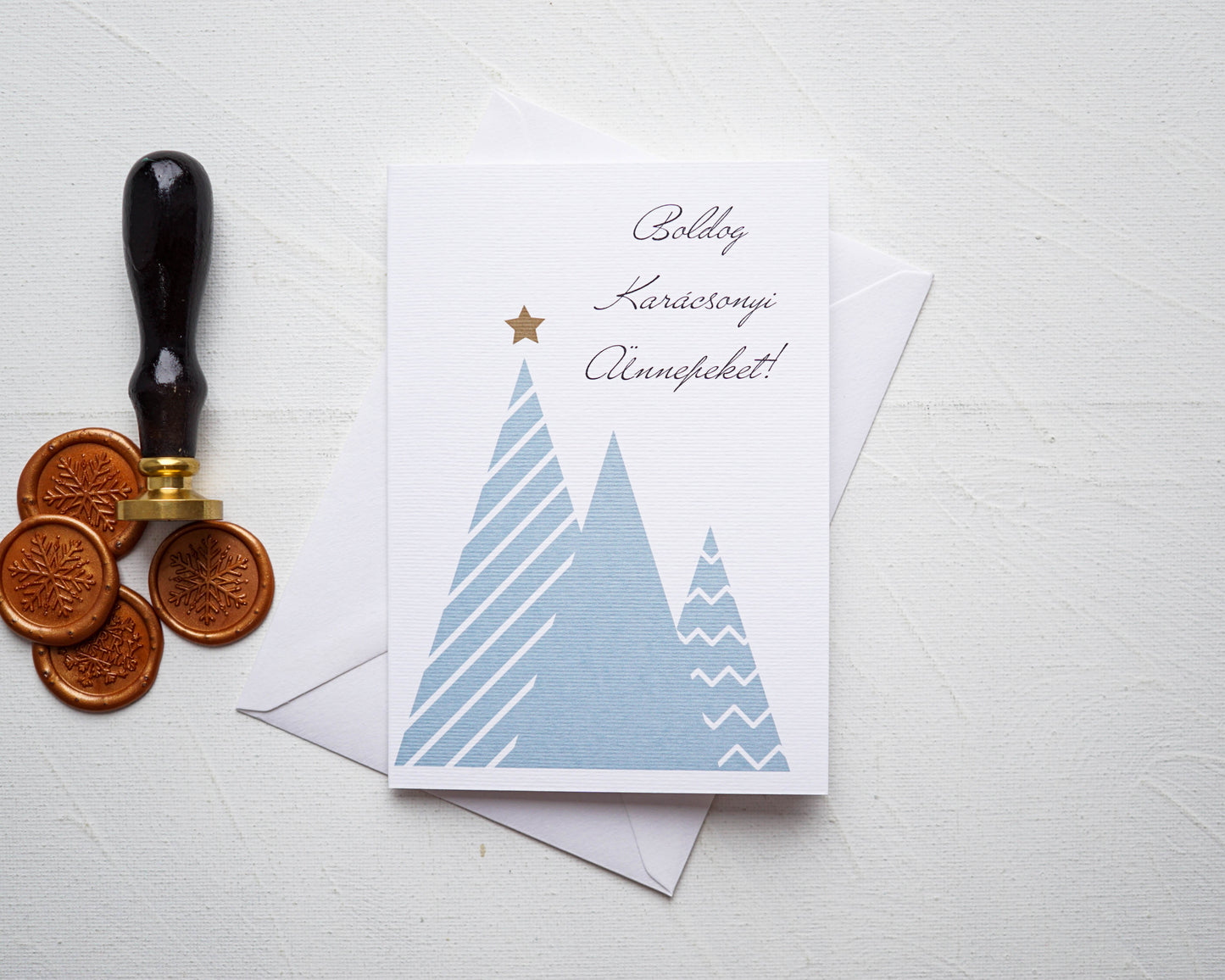 Minimalist Christmas card, openable, with envelope - KK01