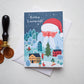 Mikulásos Karácsonyi képeslap, kinyitható, borítékkal - KK05
