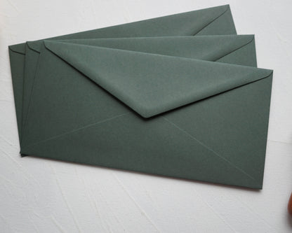 Sötétzöld prémium boríték - 220 x 110 mm - RENDELÉSRE-Boríték-Erdélyi Esküvői Meghívók-boríték,zöld-Erdélyi Esküvői Meghívók