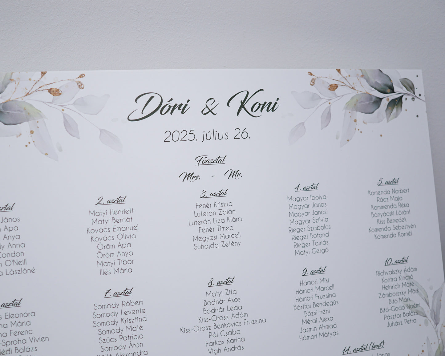 UR58 - Greenery seating plan