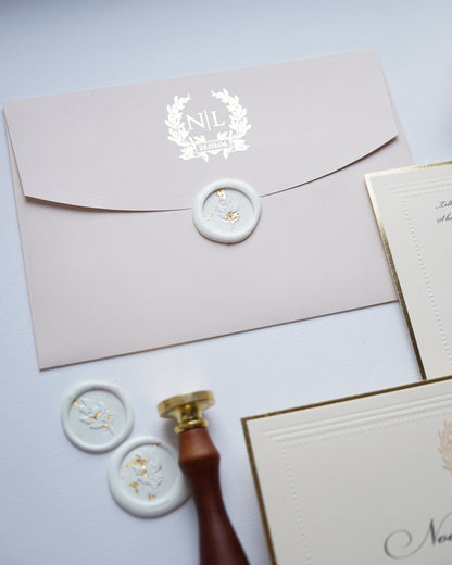 9234 - Elegáns Esküvői Meghívó bézs borítékkal