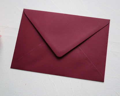Bíborvörös prémium boríték - B6 - 125×176 mm - RENDELÉSRE-Boríték-Erdélyi Esküvői Meghívók-B6,boríték,piros,vörös-Erdélyi Esküvői Meghívók