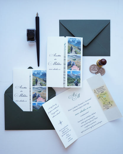 EM76 - Kinyitható fényképes esküvői meghívó