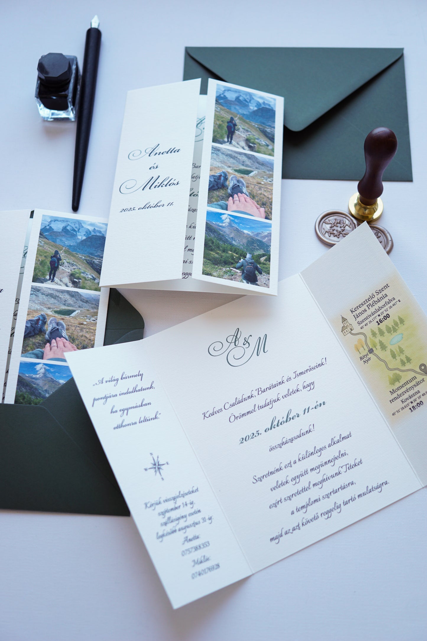 EM76 - Kinyitható fényképes esküvői meghívó